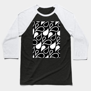 black and white paisley print Baseball T-Shirt